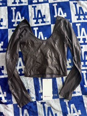 Lululemon Align Ling Sleeve in in Shimmer Black Size 4
